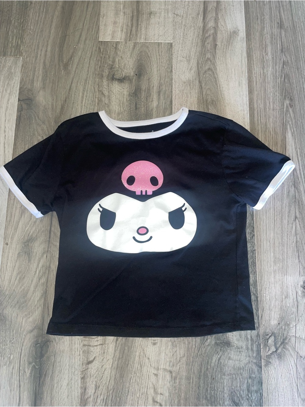 Black Kuromi Graphic Ringer Tee